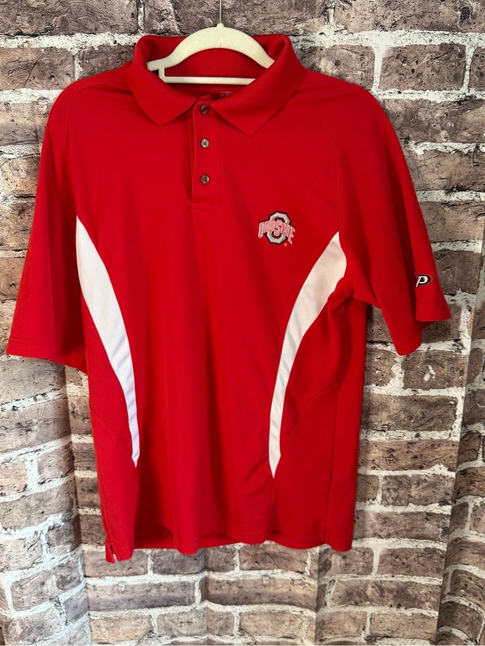 Ohio State Buckeyes Pro Edge Men’s Medium Red Performance Polo Shirt OSU